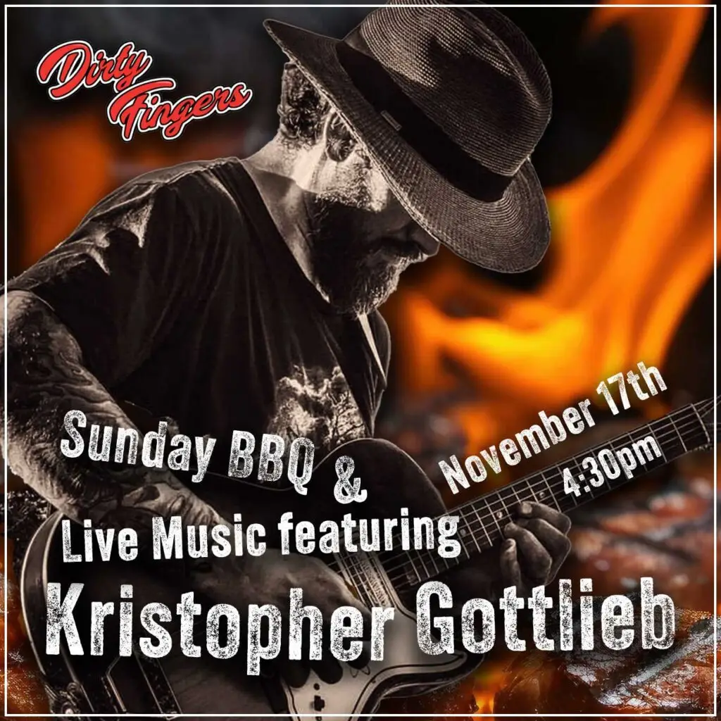 Sunday BBQ and Live Music featuring Kristopher Gottlieb